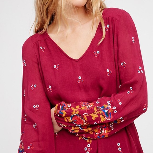Dresses & Skirts - Embroidered Long-Sleeve Mini DRESS Black Blue NEW
